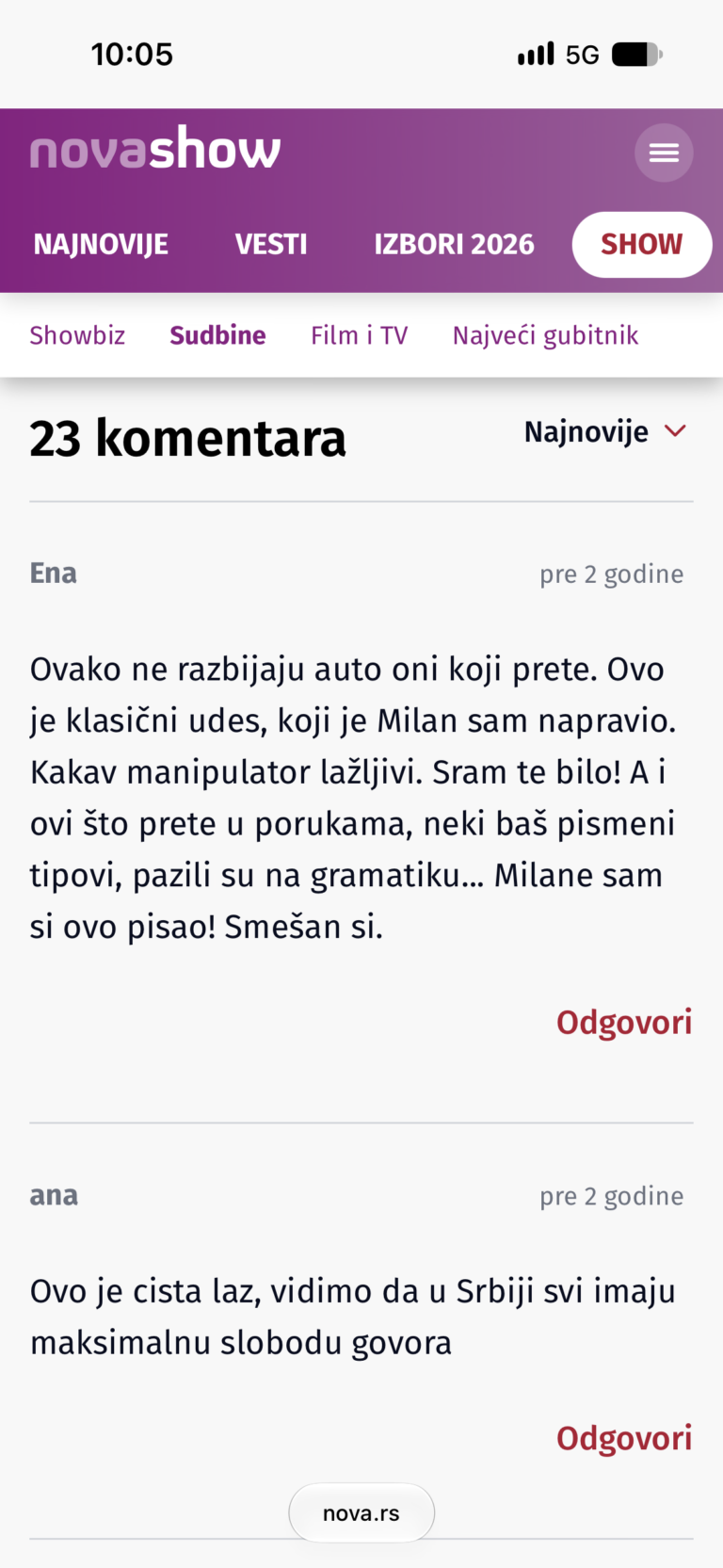 Prilog uz prijavu o licu Milan Maglov