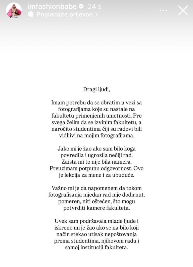 Prilog uz prijavu o licu Dunja Jovanić