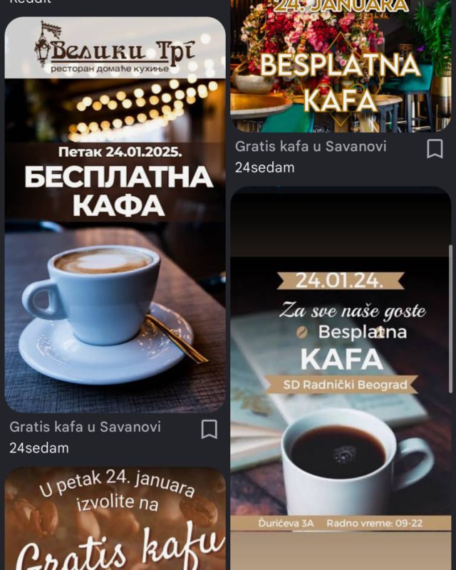 Kafici koji su delili besplatno pice u toku strajka